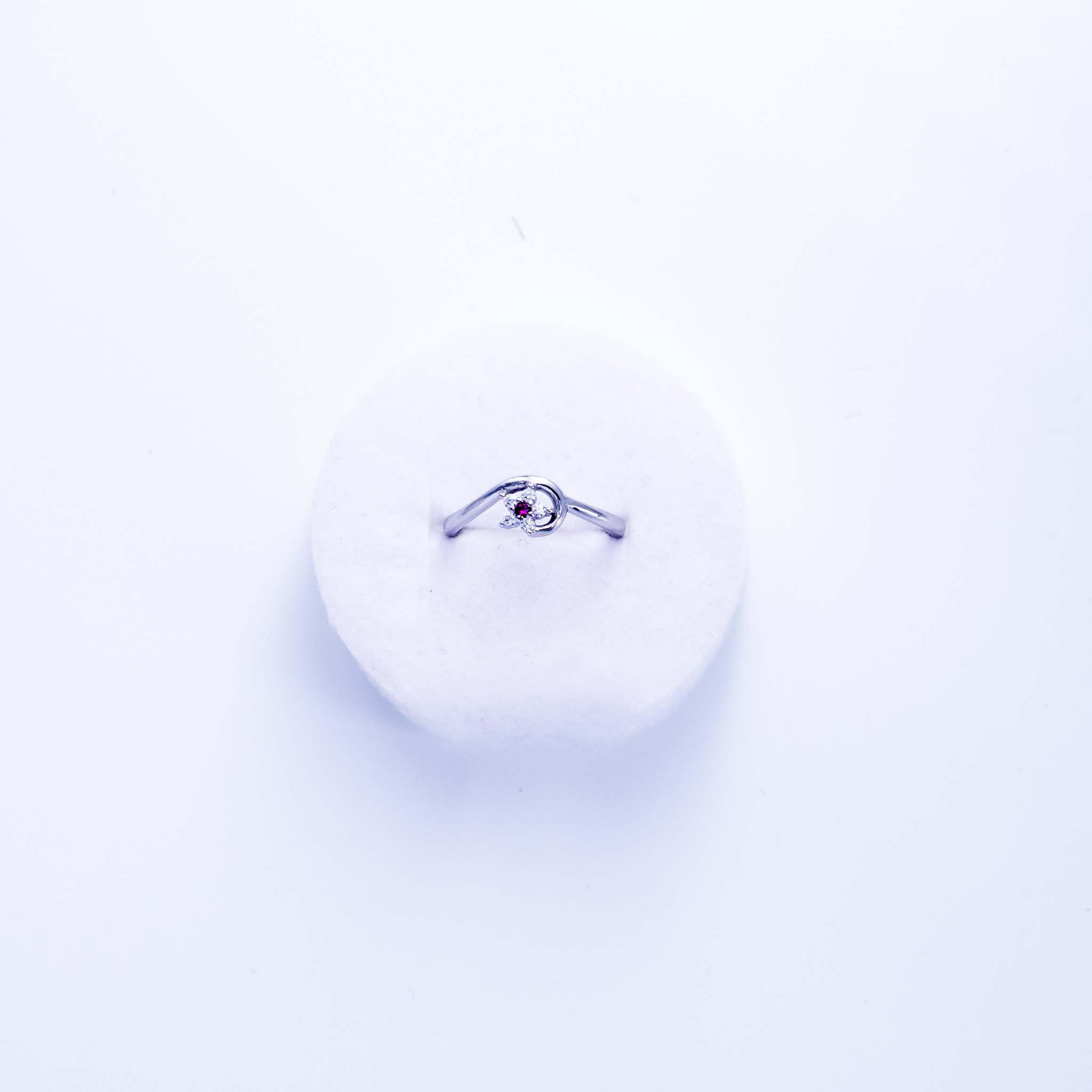 Pink Accent Silver Ring