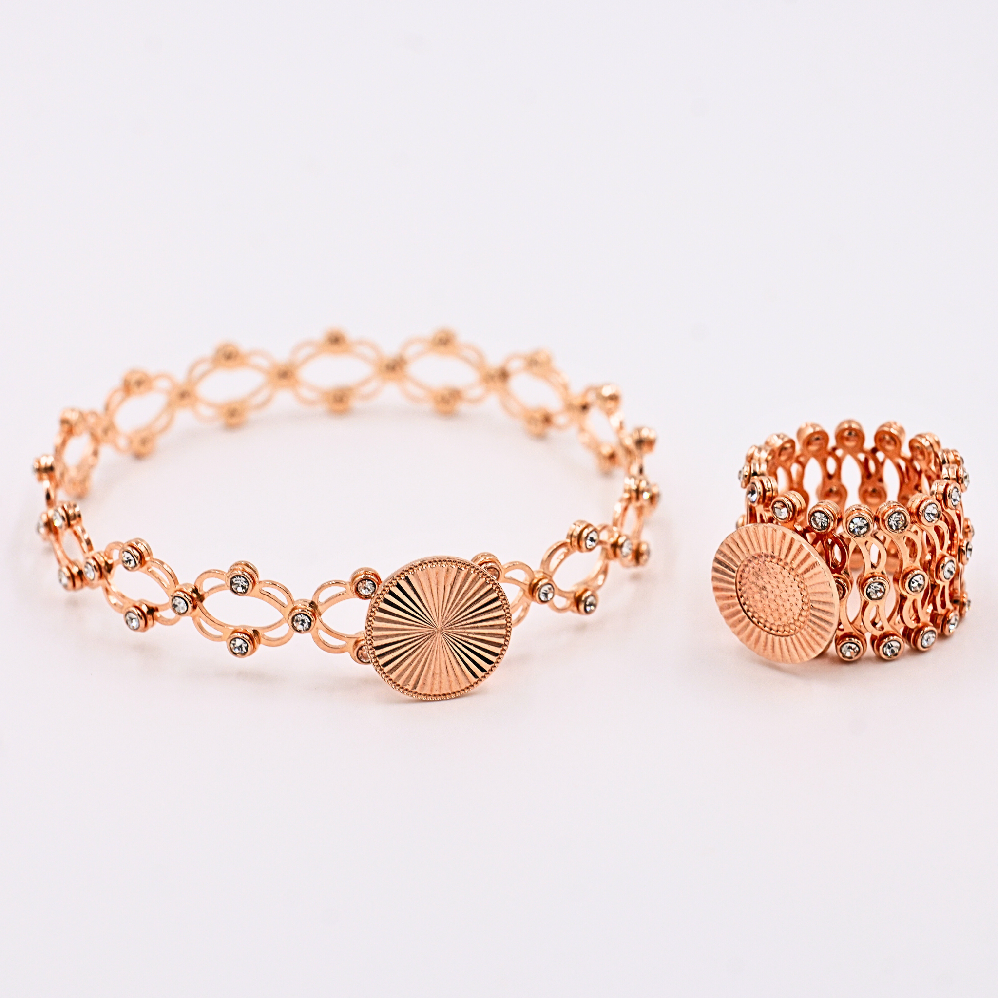 Rosé Orbit Spin Convertible Ring Bracelet