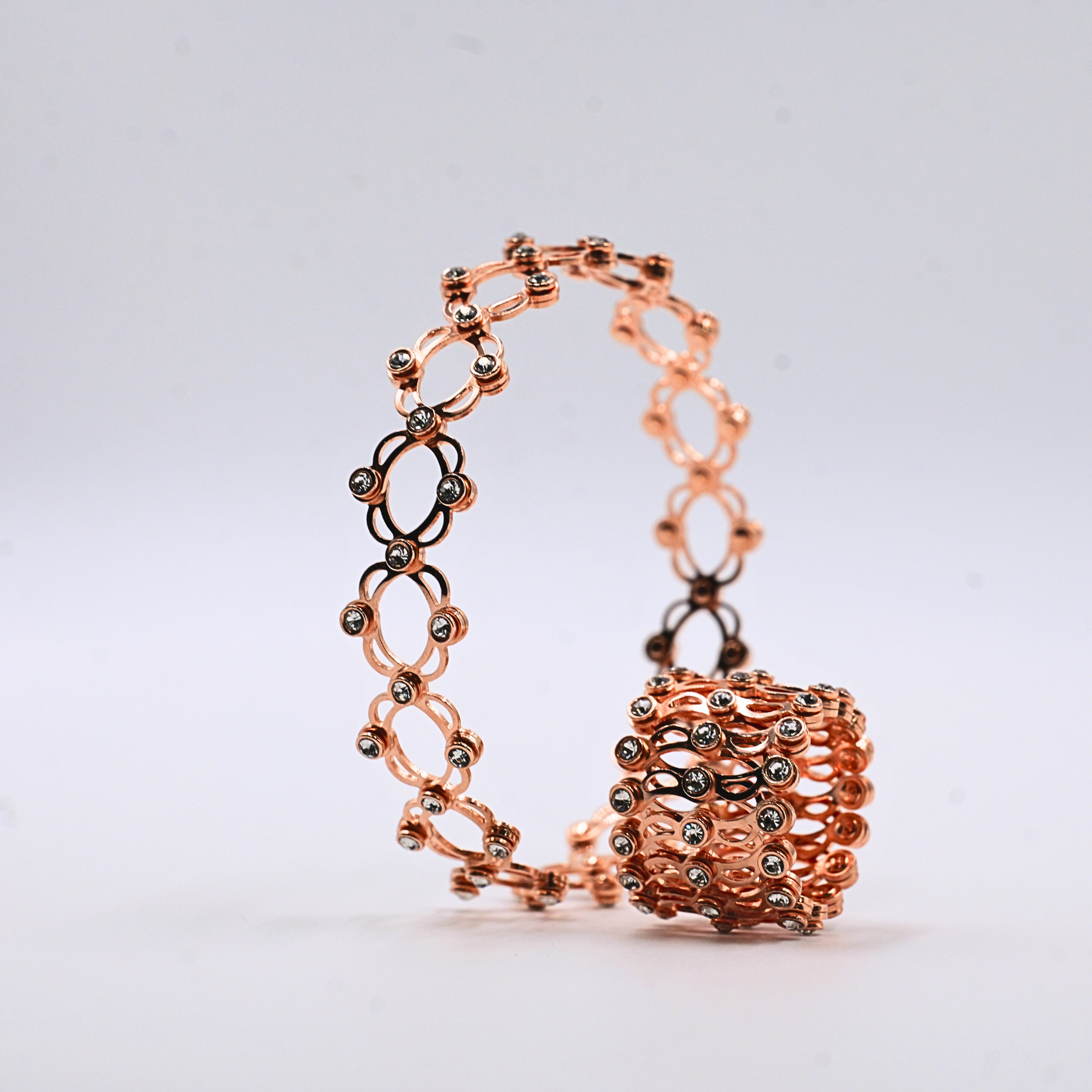 Rosé Lattice Bloom Convertible Ring Bracelet
