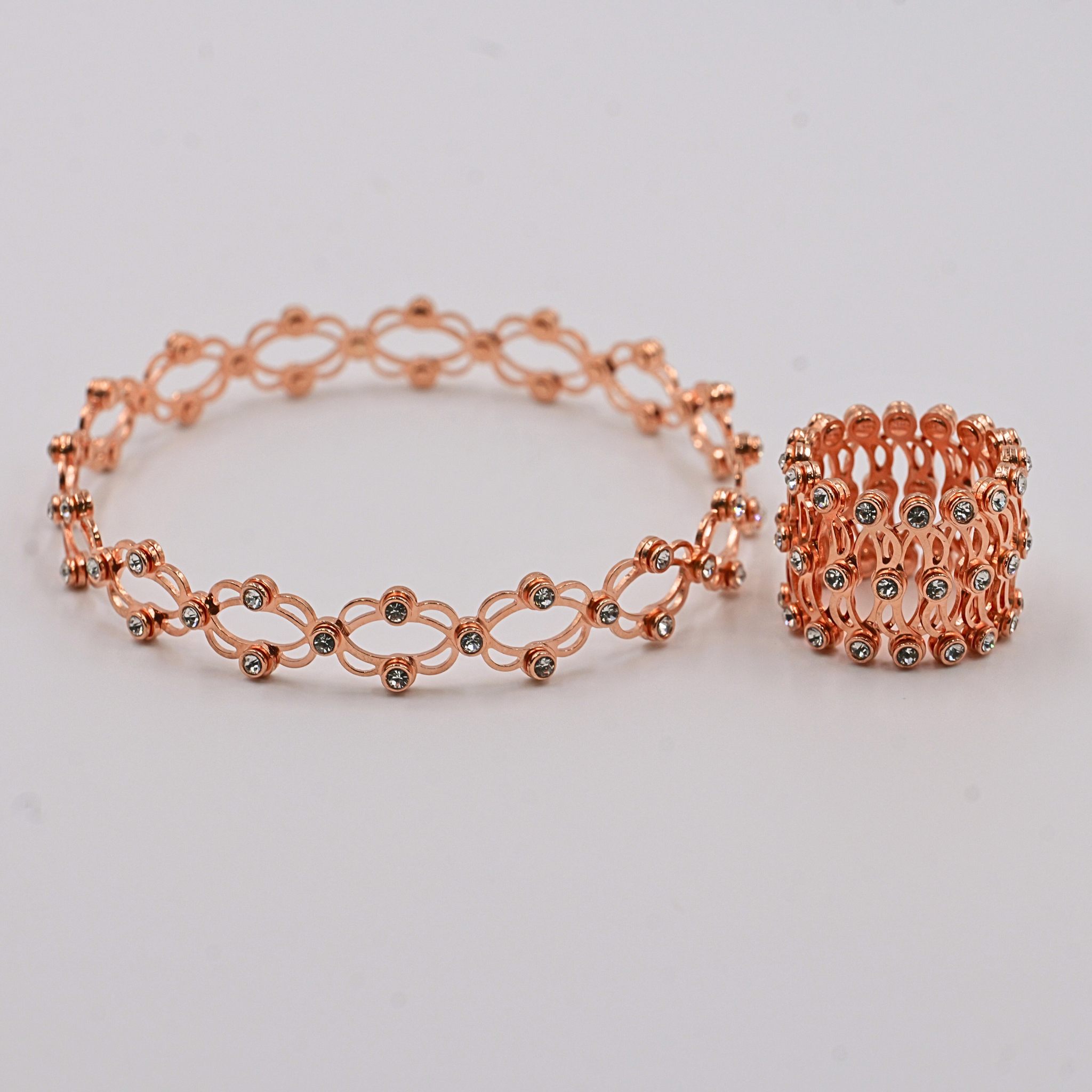 Rosé Lattice Bloom Convertible Ring Bracelet