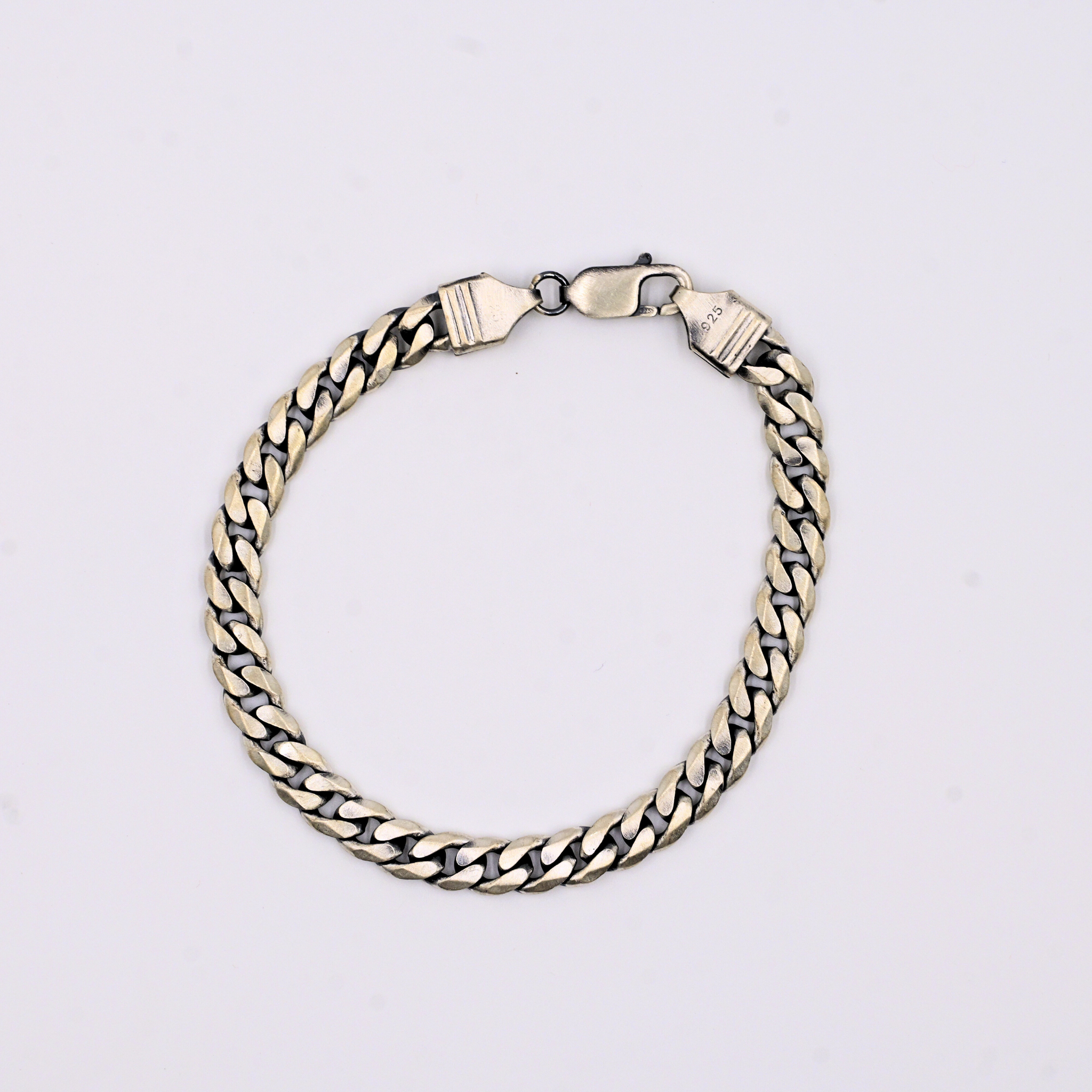 Classic Oxidised Cuban Chain Bracelet