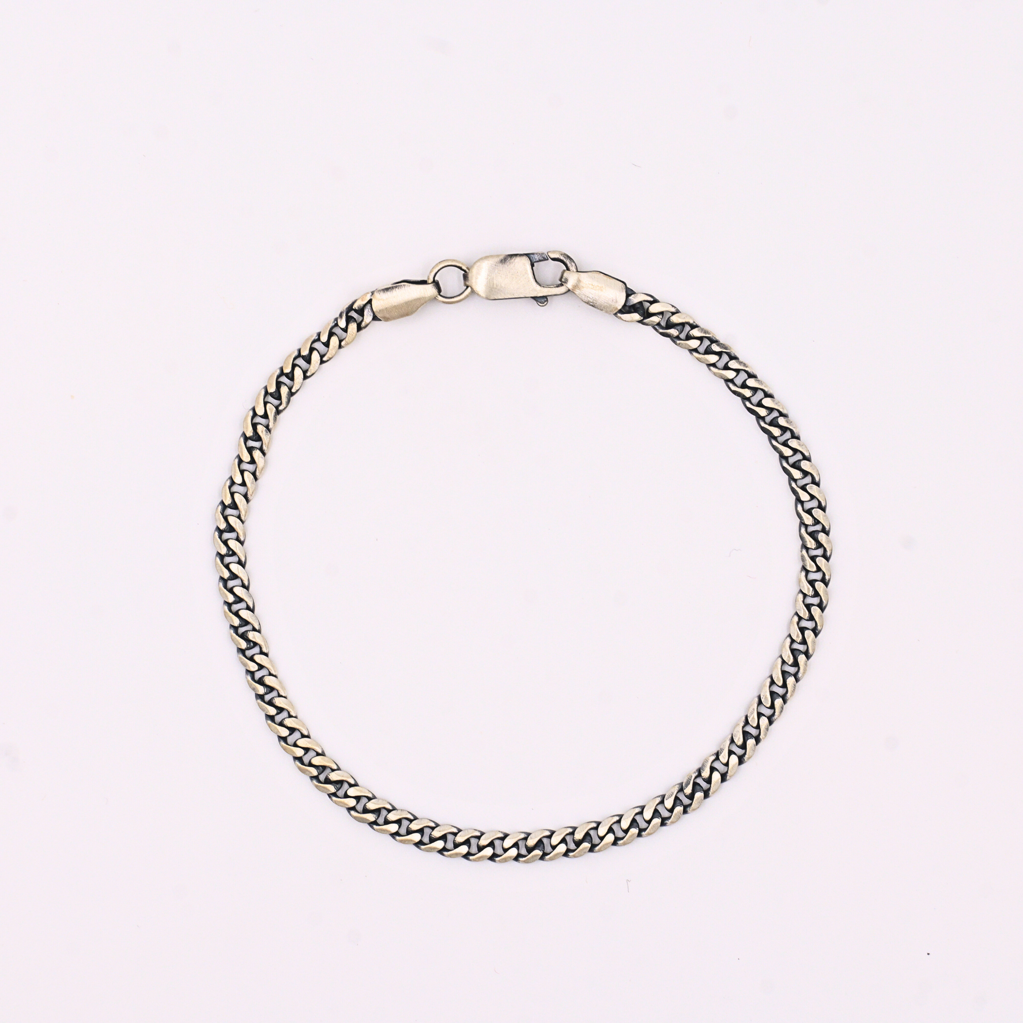 Classic Oxidised Cuban Chain Bracelet
