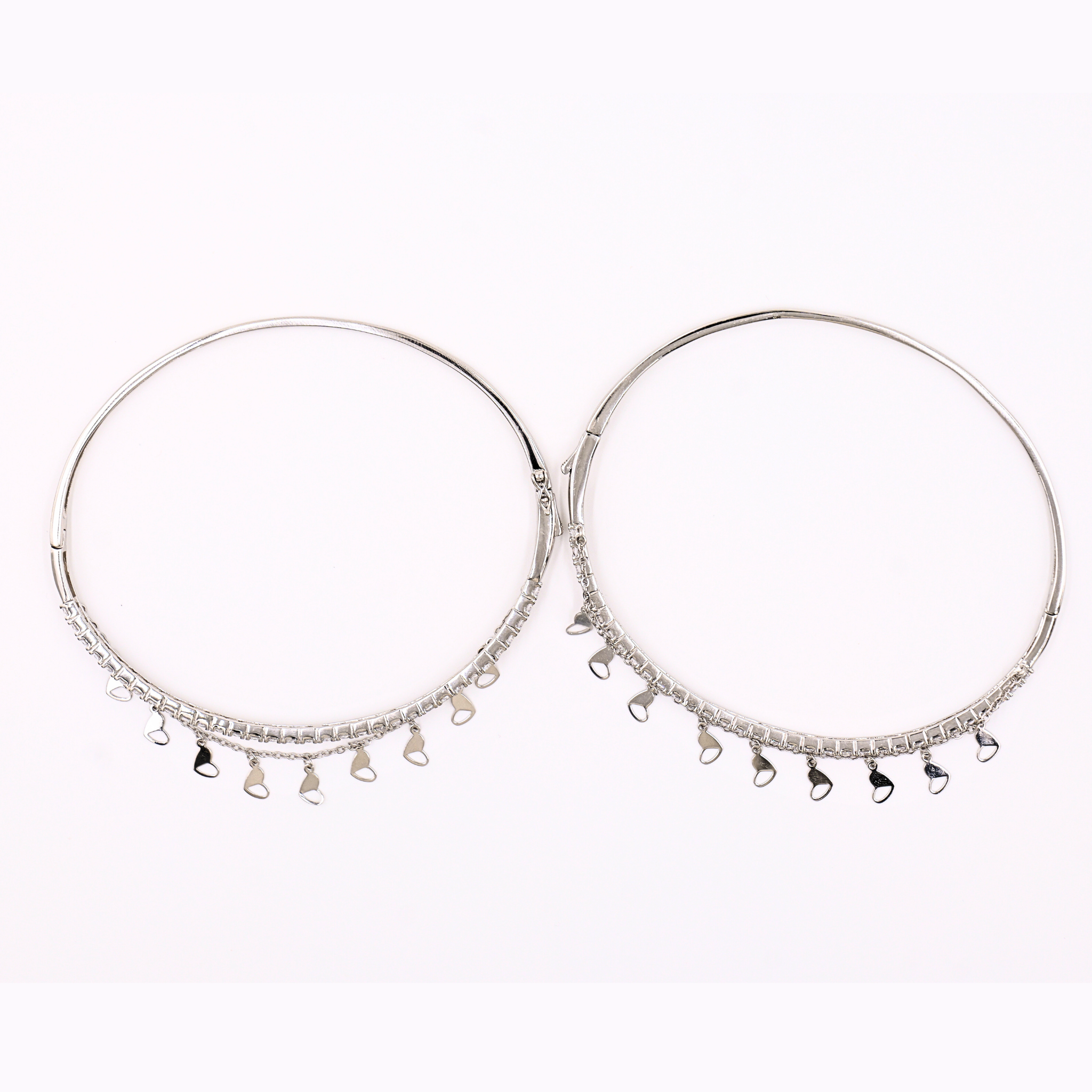 Silver Heartlet Charm Anklet