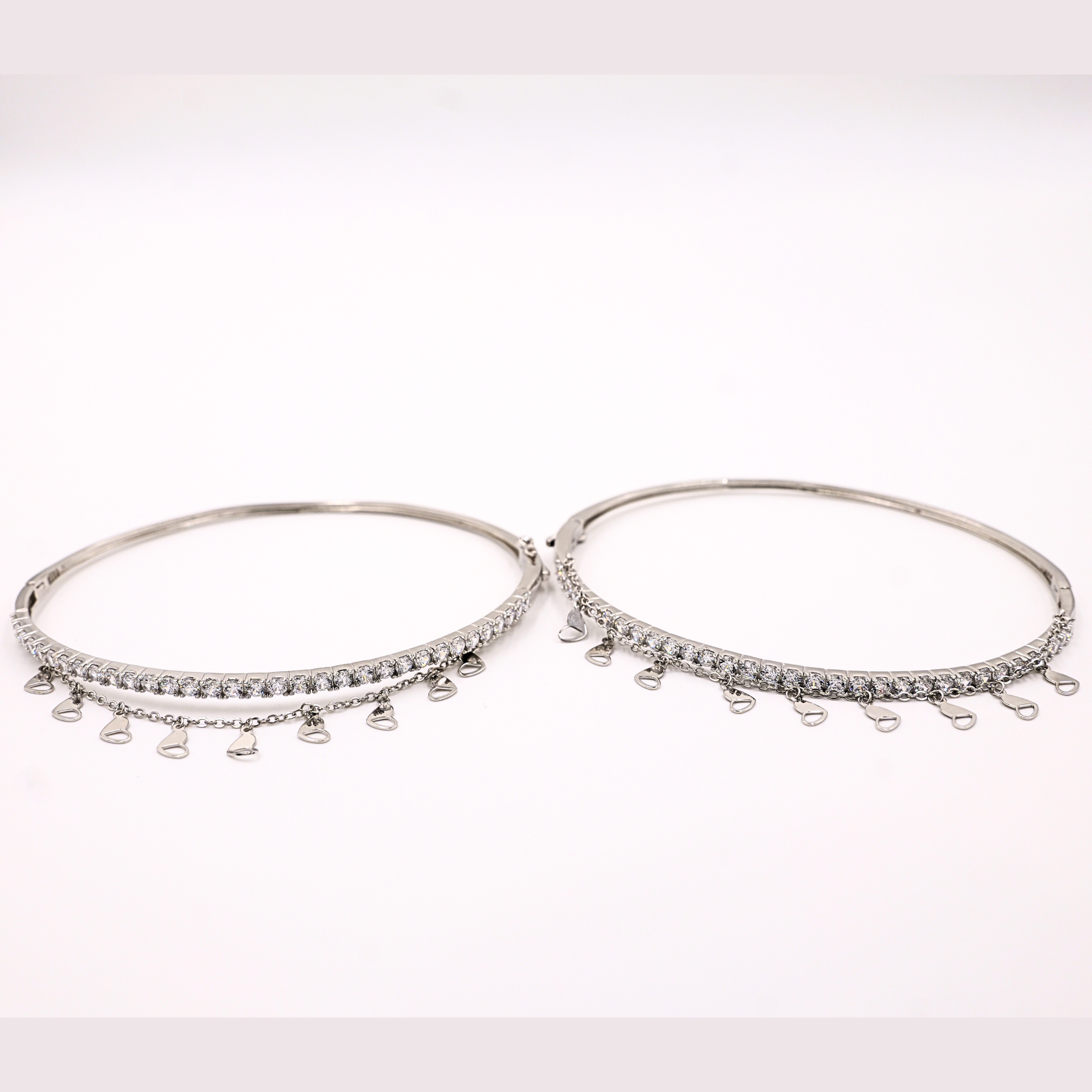 Silver Heartlet Charm Anklet