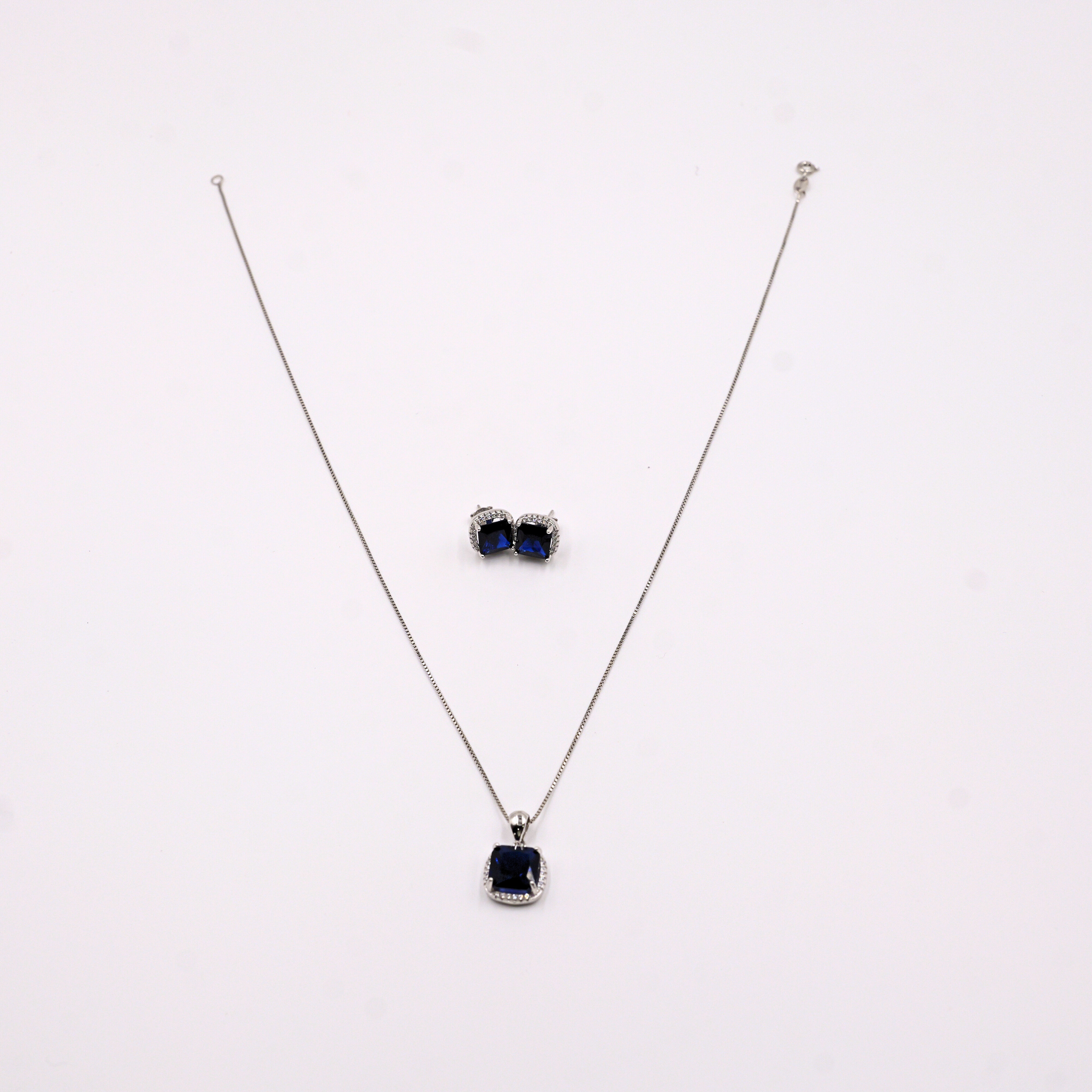 Midnight Azure Cushion Pendant Set