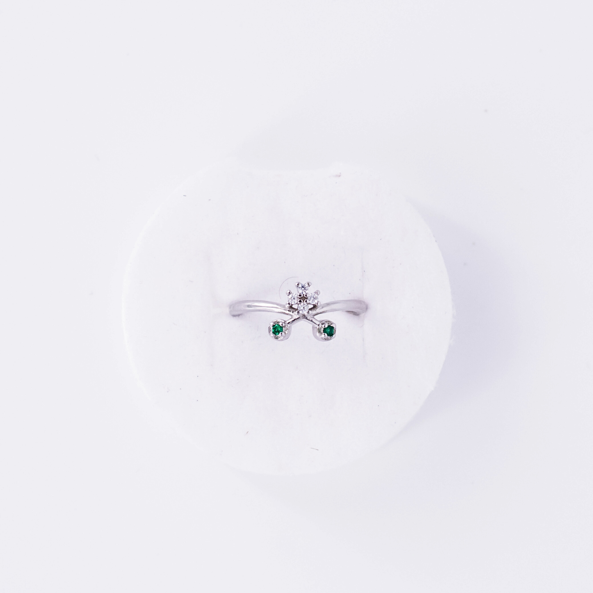 GREEN DOUBLE STONE RING