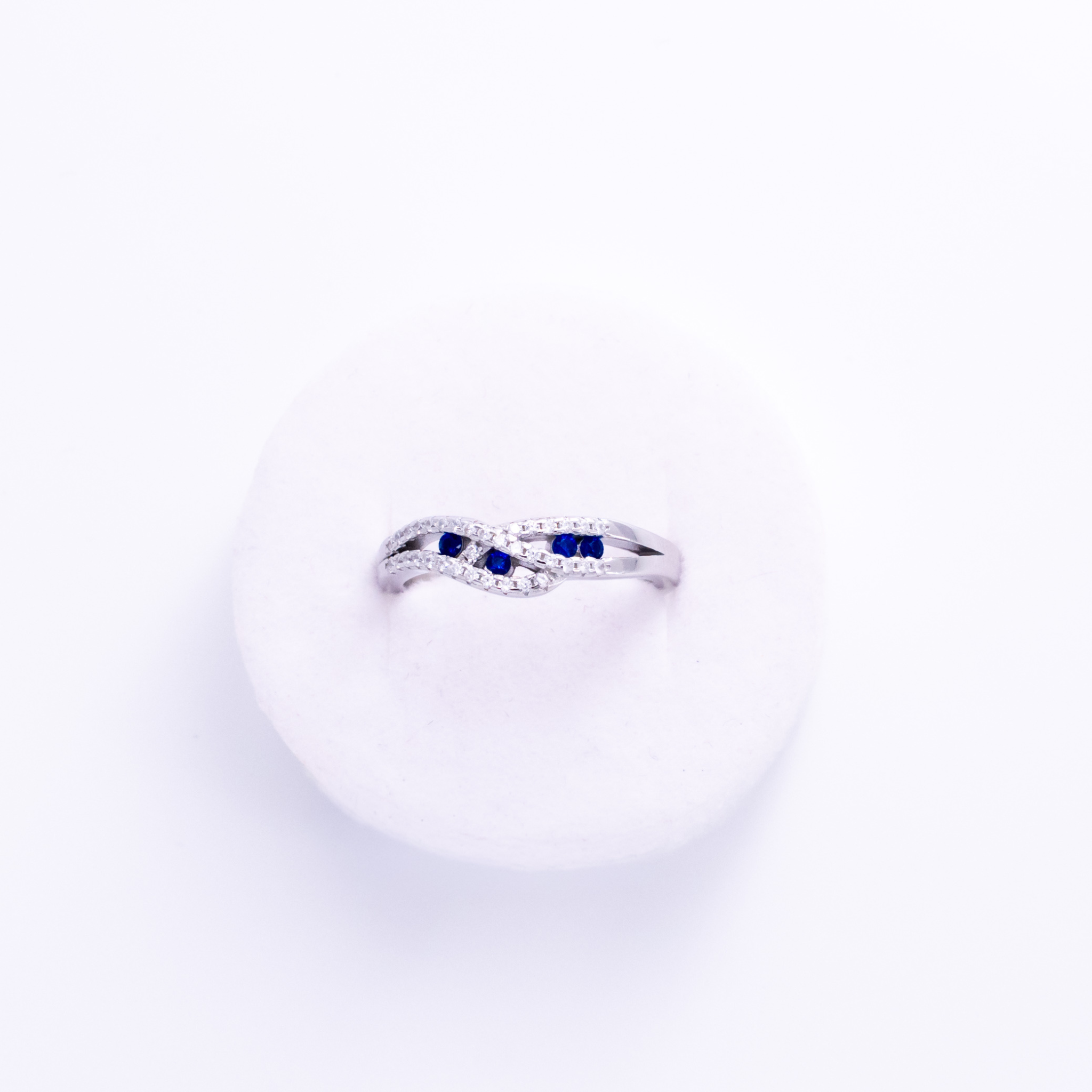 BLUE AD SILVER RING